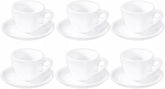 Wilmax Kaffeetassen-Set mit Untertassen, 6-teilig, 110 ml WL-993174/AB6